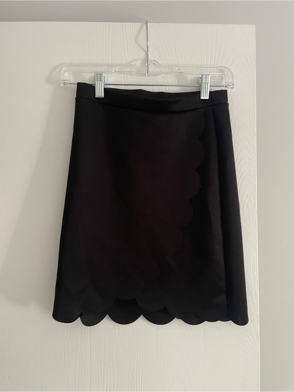 Soprano Black Scalloped Mini Skirt